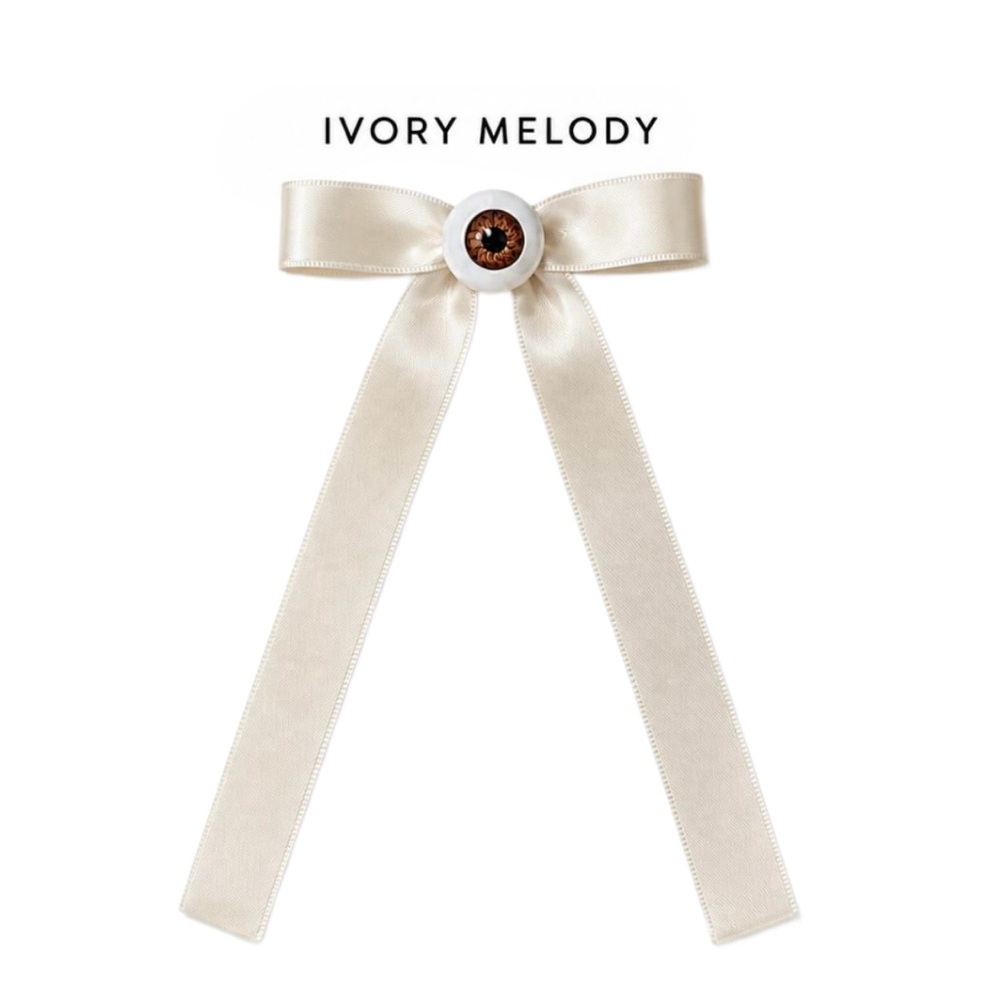 Bow Eyeball Clip – 5/8” Ribbon - Ivory Melody